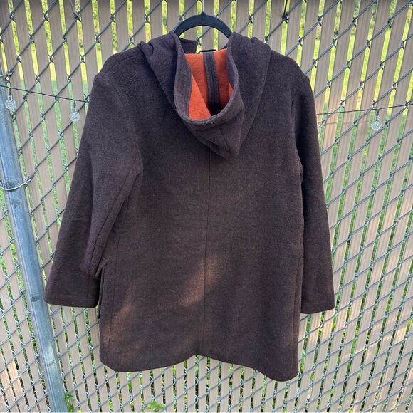 American Eagle Outfitters Brown & Orange Wool Lining Womens Hooded Jacket Size M - Picture 5 of 9